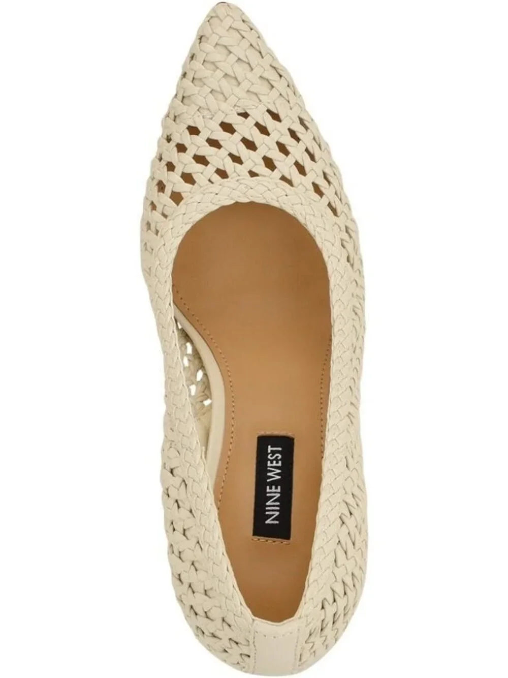 Women's Cream Pointed Toe Footbed Solid Tatiana Pump Casual Covered Heel Shoes
